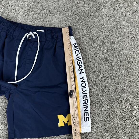 Michigan Wolverines Swim Trunks Mens Medium Navy NCAA College Mesh Liner G-III - Picture 4 of 12